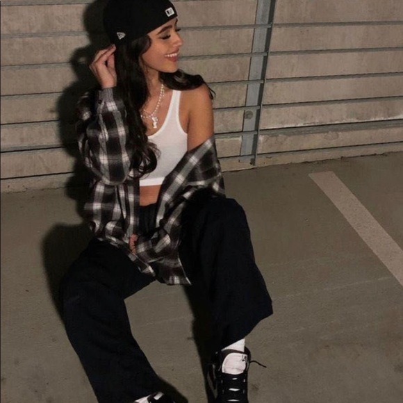 SHEIN Drop Shoulder Single Breasted Plaid Blouse - Picture 6 of 7